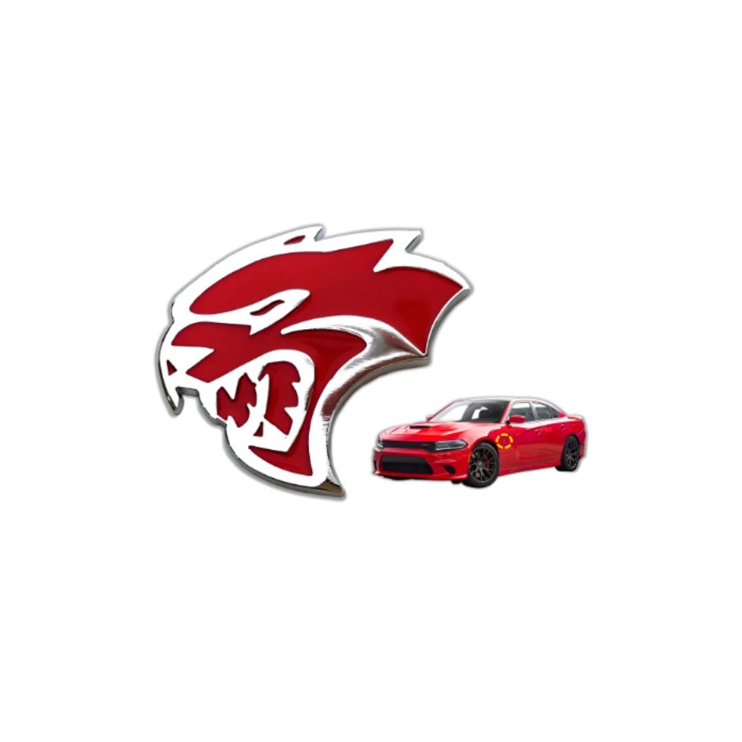 EMBLEMAS PARA SALPICADEROS DODGE CHALLENGER SRT HELLCAT ROJO