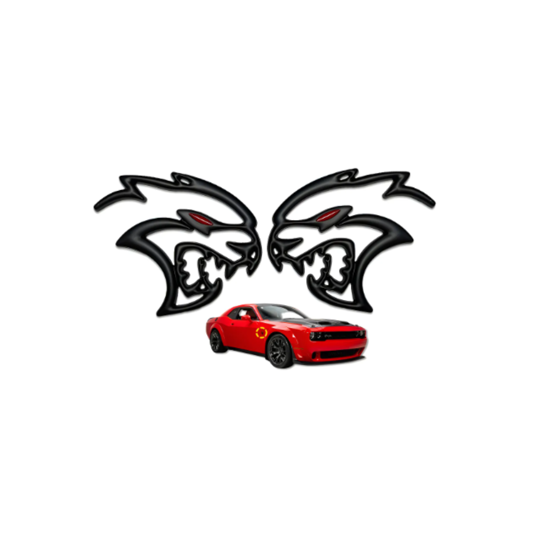 EMBLEMAS PARA SALPICADEROS DODGE CHALLENGER SRT HELLCAT NEGRO
