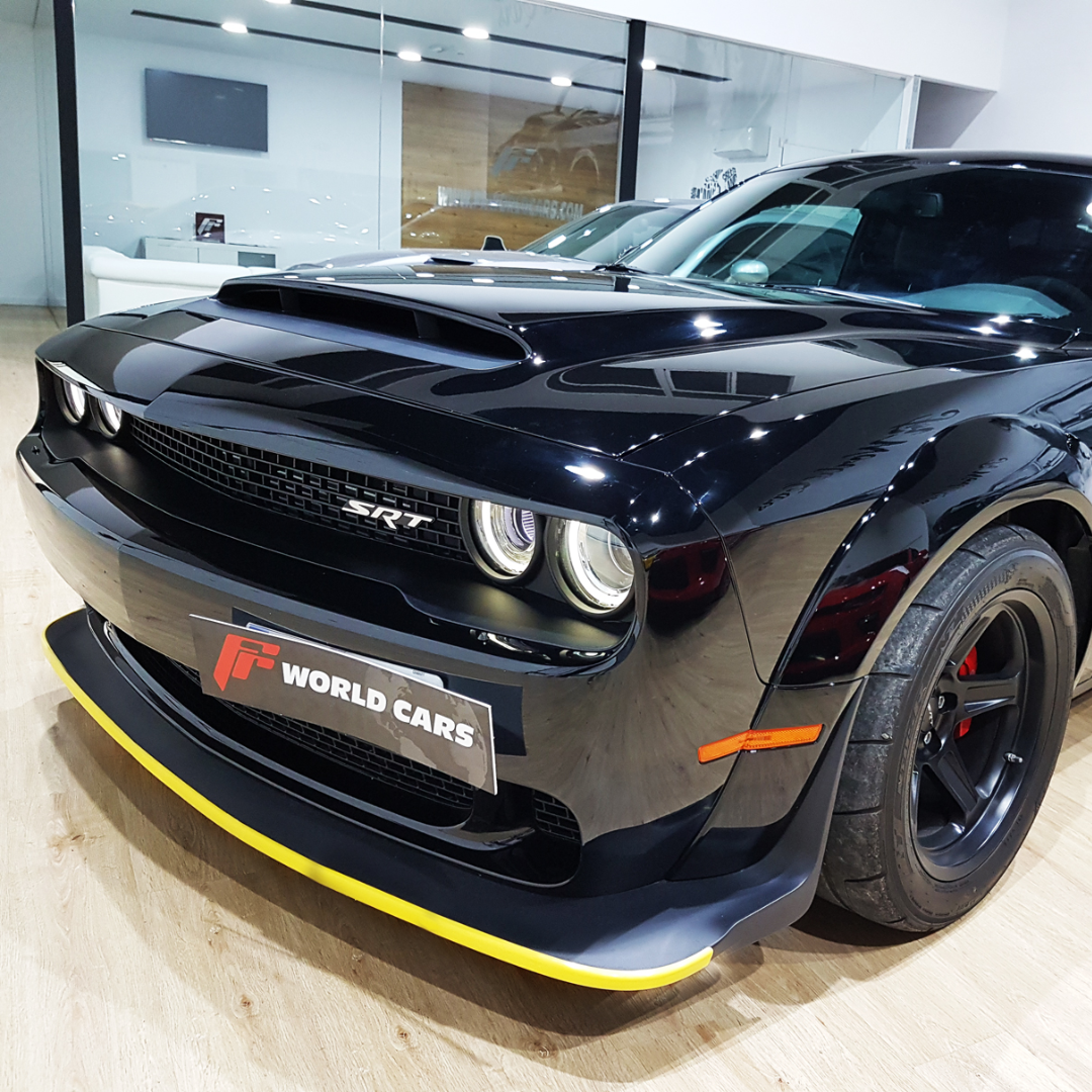 KIT EMBLEMAS PARA SALPICADEROS DODGE CHALLENGER SRT DEMON NEGRO/CROMO